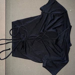 Size L, open back, Black, very stretchy